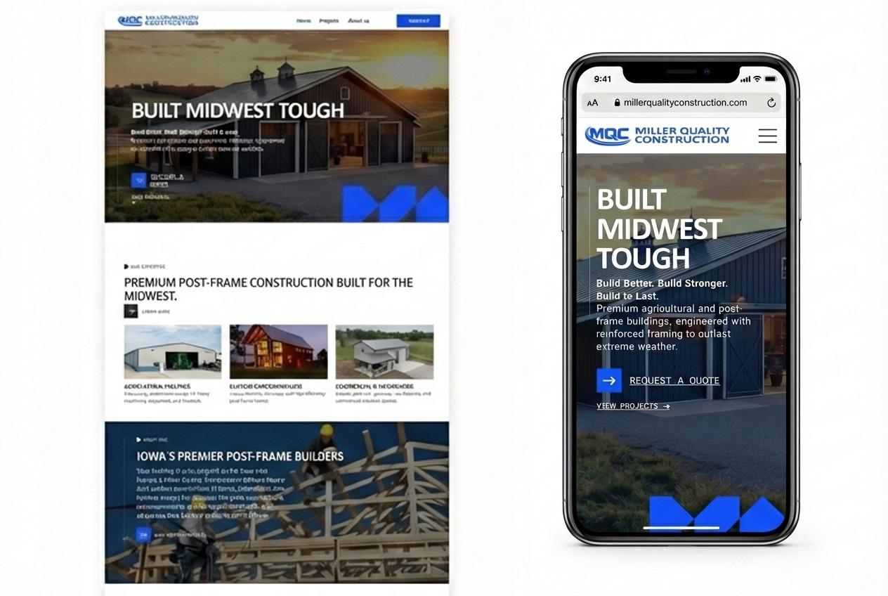 Miller Quality Construction — Custom Website